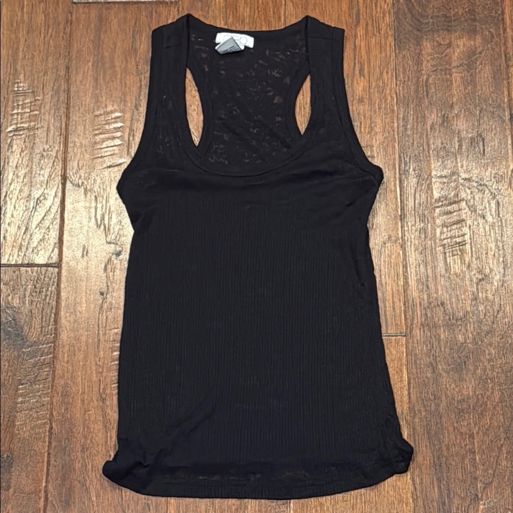 XL See Through Tight Fitting Black Sleeveless Women's Top